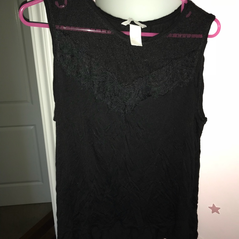 H&M black lace tank top size M